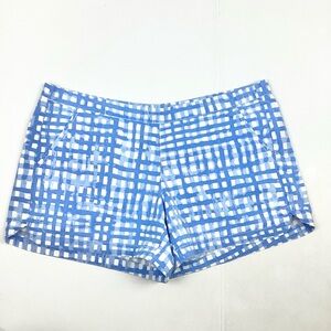 Lilly Pulitzer Ocean View Pull on Shorts Blue and White Checker print Large